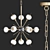 Sleek White Glass Sputnik Chandelier 3D model small image 1