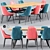 Modern Alfie Dining Set 3D model small image 1