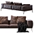 Lifesteel Flexform Sofa: Contemporary Comfort 3D model small image 2