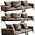 Modern Flexform Lifesteel Sofa 3D model small image 2