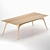 Sleek Gazelle Oak Dining Table 3D model small image 1