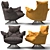 Luxury Glossy Accent Chair 3D model small image 2