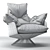 Luxury Glossy Accent Chair 3D model small image 3