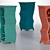 Flowing Curves Bookcase: Ample Storage & Artistry 3D model small image 2