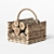 Rustic Rattan Log Holder 3D model small image 1