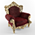 Vintage-inspired Armchair: Classic Elegance 3D model small image 1
