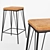 Modern Gunmetal Bar Stool Set 3D model small image 1