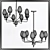 Viola 8-Lamp Chandelier 3D model small image 2