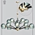 Thalia Blue Glass Chandelier 3D model small image 1