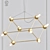 Golden Atom Pendant Chandelier 3D model small image 1