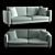 Comfort Bliss: Classic Velvet Sofa 3D model small image 1