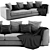 Elegant Minotti Powell Sofa 3D model small image 1