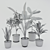 Modern Potted Plant Set 3D model small image 3