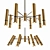 Industrial Brass Pendant Chandelier 3D model small image 1