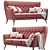 Elegant Aria 3-Seater Sofa 3D model small image 1