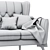 Elegant Aria 3-Seater Sofa 3D model small image 3