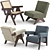 Vintage Chandigarh Lounge Chairs 3D model small image 1