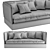 Luxurious Cervantes Sofa by Interia 3D model small image 2