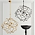 Antique Gold Geometric Chandelier 3D model small image 1