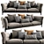 Flexform Adda 3 - Durable Modern Sofa 3D model small image 1