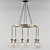 Vintage Brass Round Chandelier 3D model small image 1