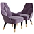 Elegant Emma Lounge Chair 3D model small image 1