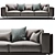 Modern Italian 2-Seater Sofa: Ditre Italia Kris 3D model small image 2