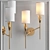Modern Wall Sconce TATE: Stylish Brass and White Design 3D model small image 3