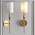 Modern Brass and White Wall Sconce 3D model small image 1