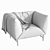 Modern Velvet Accent Chair 3D model small image 3