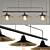 Loft Triple Cone Pendant Chandelier 3D model small image 1