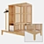 Naturally Stylish Bamboo Sliding Door Wardrobe 3D model small image 2