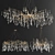 Elegant Serip Teardrop Chandeliers 3D model small image 1