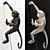 Modern Hanging Monkey Lamp in Black and White 3D model small image 2