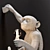 Modern Hanging Monkey Lamp in Black and White 3D model small image 3