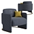 Elegant Amy Armchair: Italian Luxury 3D model small image 1