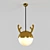 Modern Golden Pendant Light with Adjustable Height 3D model small image 1