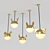 Modern Golden Pendant Light with Adjustable Height 3D model small image 2