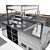 Industrial Restaurant Counter: Spacious & Efficient 3D model small image 3