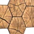 Hexagonal Wood Slab Decor Panel 3D model small image 2