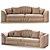 Bronze Brushed Patina Leather Sofa 3D model small image 1