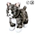 LILLEPLUTT Gray White Soft Toy Cat 3D model small image 1
