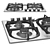 60 4-Burners Wok Burner: Powerful and Efficient 3D model small image 1