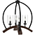 Arden 22-inch Matte Black Cage Chandelier 3D model small image 2