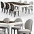 Feathered Elegance: Merveille Dining Set 3D model small image 1