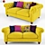 Luxurious Velvet Windsor 3 Seater Sofa 3D model small image 1