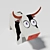 Delightful Low Poly Paper Cow 3D model small image 2