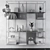 Stylish Metal Shelves – Elevate Your Decor 3D model small image 2