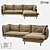 Urban Chic Metal Fabric Sofa - LoftDesigne 1907 3D model small image 1