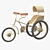 Vintage-inspired Metal & Wood Tricycle 3D model small image 1